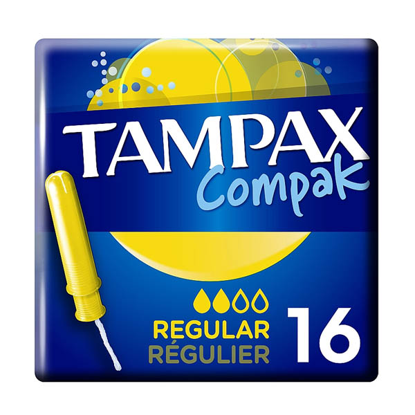 Тампони Tampax Compak Regular з аплікатором, 2 краплі, 16 штук