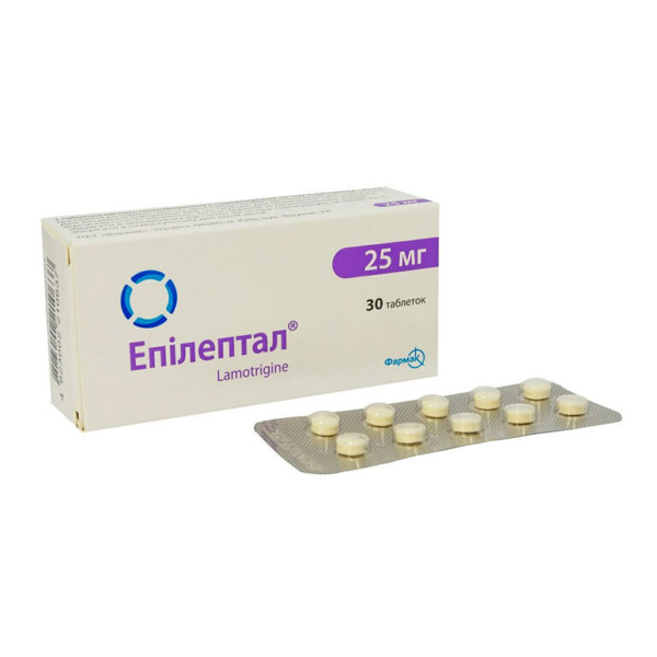 Епілептал таблетки по 25 мг №30 (10х3)