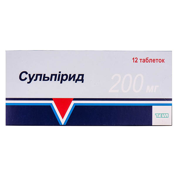 Сульпірид таблетки по 200 мг №12