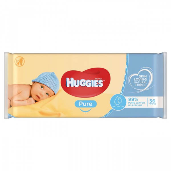 Дитячі вологі серветки Huggies Pure, 56 штук