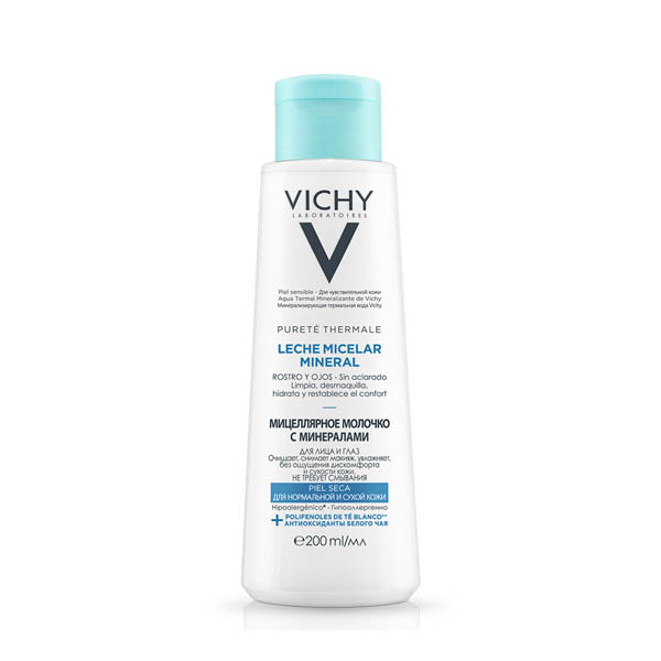 Мицеллярне молочко Vichy Purete Thermal, для сухої шкіри обличчя і очей, 200 мл