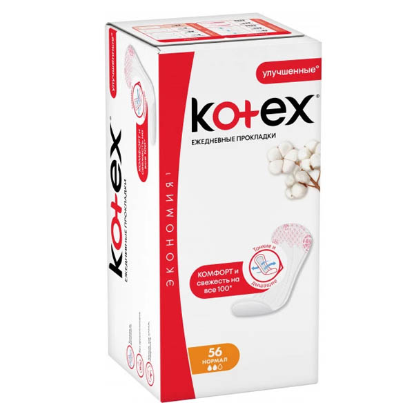 Kotex прокладки щоденні normal liners flat 56*16