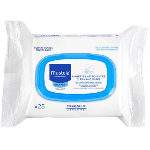 Mustela Facial Cleansing cloth серветки очищуючі для обличчя, 25 шт.