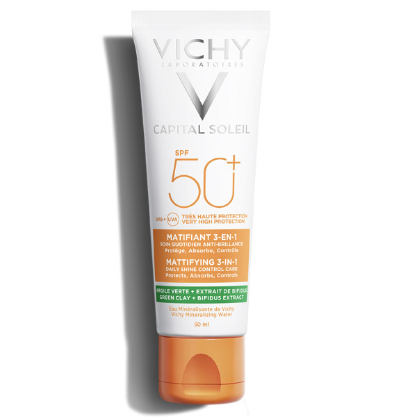 Крем Vichy Capital Soleil, сонцезахисний матуючий, 3-в-1, для жирної, проблемної шкіри, SPF 50+, 50