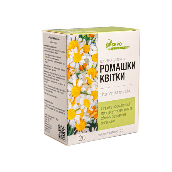 Фіточай Ромашка 20 ф/п х 1,2 г Еврофармстандарт
