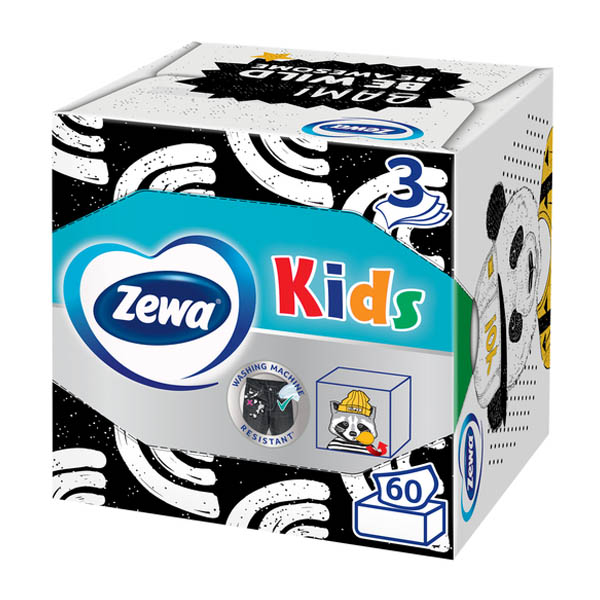 Косметичні серветки Zewa Kids Zoo 3 шари 60шт