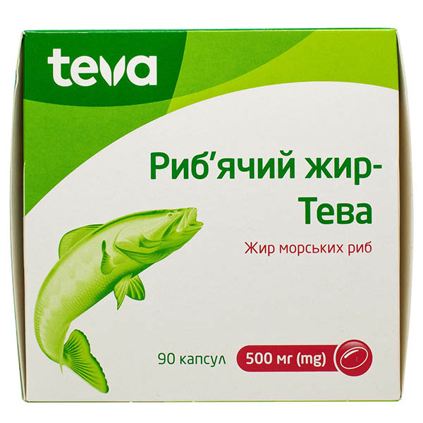 Риб’ячий жир-Тева капсули по 500 мг №90 (10х9)