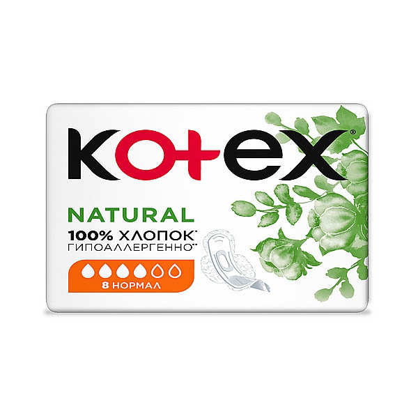 Kotex прокладки natural normal 8х16