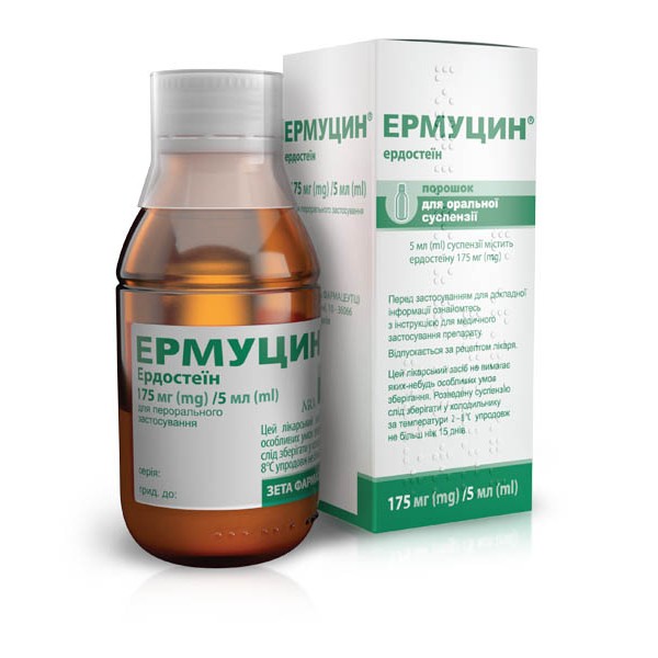 Ермуцин порошок д/ор. сусп. 175 мг/5 мл у флак.