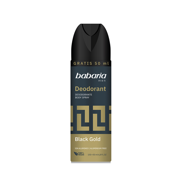 Babaria дезодорант-спрей для тіла Чорне золото 200 мл